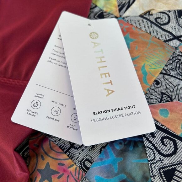 Athleta Ultra High Rise Elation Shine Tight 2XL Extra Large Decadent Red NWT - Picture 2 of 8